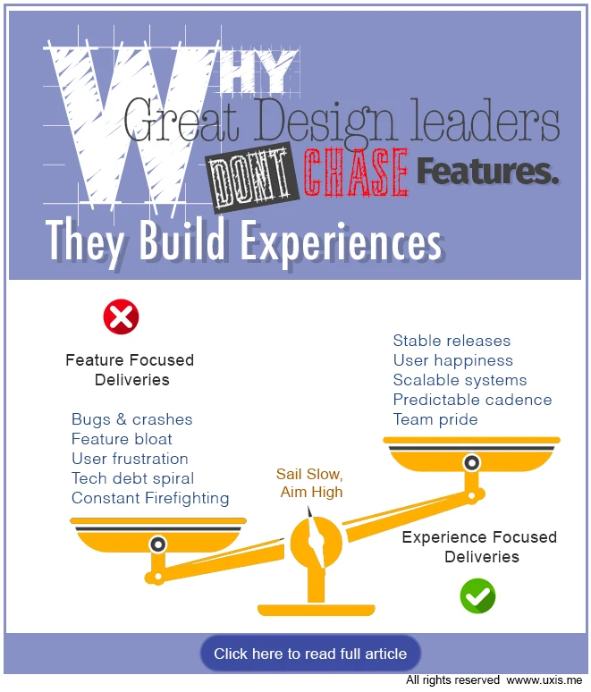 Why Great Design Leaders Don't Chase Features — They Build Experiences